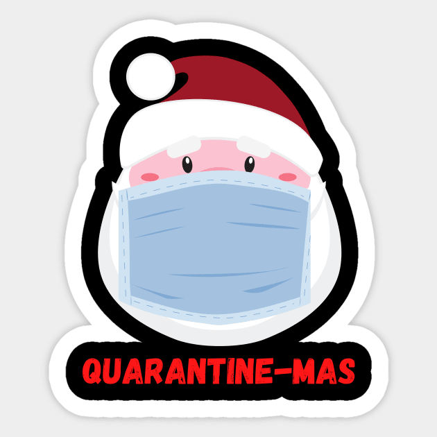 Quarantine-Mas Santa Claus Christmas in Quarantine Santa Clause Wearing a Mask and Social Distancing Sticker by nathalieaynie